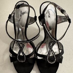 Apt. 9 Black and Silver Embellished Heels